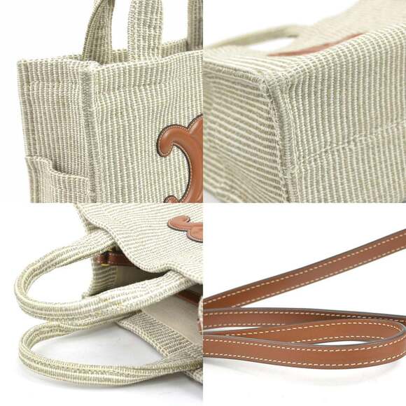 Celine Small Cabas Thais Handbag Shoulder Bag in Brown and Beige Canvas/Leath... - Picture 3 of 5